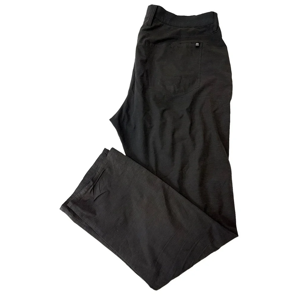 Travis Mathew Pants Mens 36X30 Charcoal Black Golf Performance Chino Active Flex